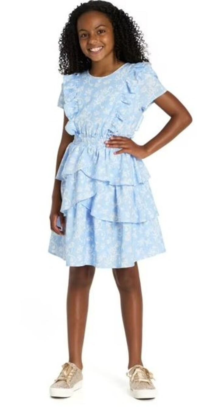 Scotch & Soda Amsterdam Girls Woven Dress NWT XS 4/5 Boho Puff Sleeve